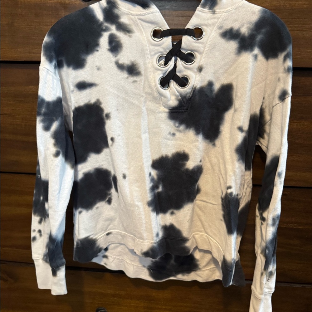 Justice Black and White Tie-Dye Hoodie